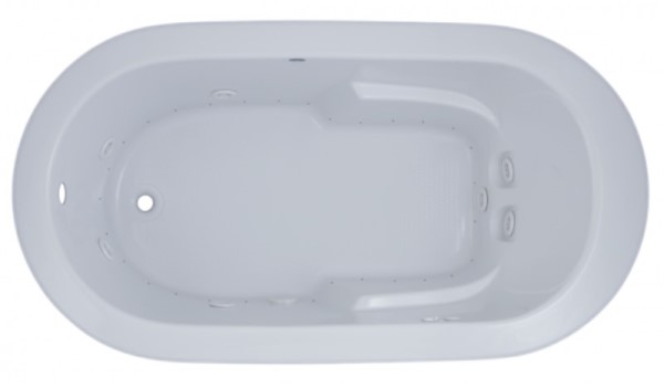 Oval Whirlpool & Air with Flat Rim, Armrests, End Drain