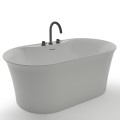Oval Freestanding Tub with Faucets on Faucet Deck