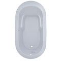 Pacifica Oval Bathtub with Flat Rim, Armrests, Center Drain