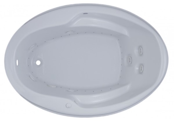 Oval Whirlpool & Air with Sculpted Rim, Armrests, End Drain