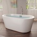 Oval Freestanding Tub with Center Drain, Wide Rim