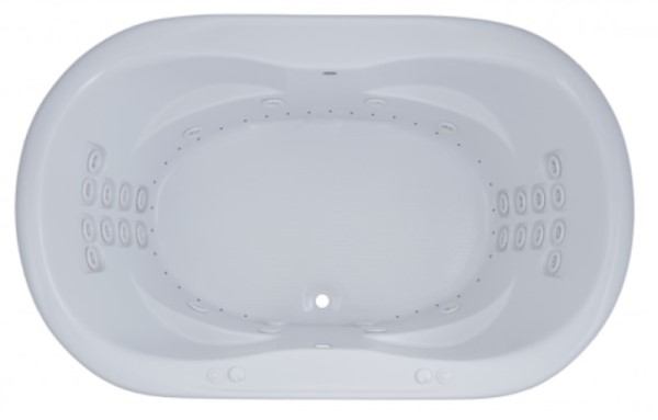 Oval Whirlpool & Air with Lumbar Support, Armrests, Center Drain