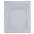 Wide Rectangle Bathtub with Armrests, End Drain
