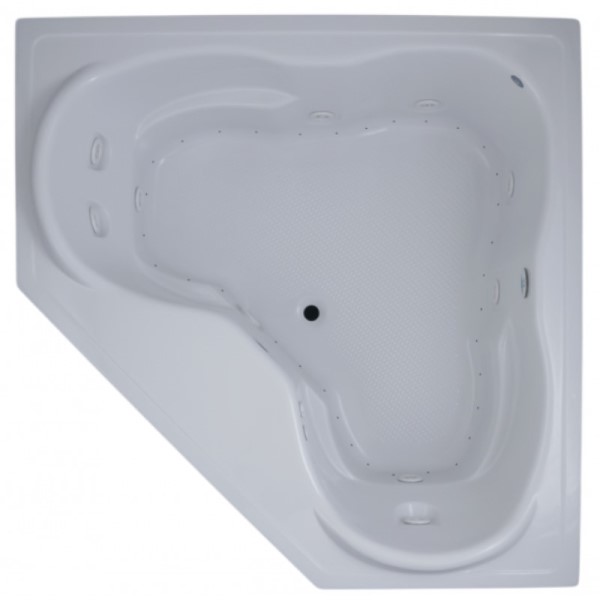 Corner Whirlpool & Air with Heart Shaped Bathing Area, Raised Neck Rest, Armrests