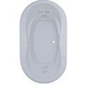 Oval Whirlpool with Raised Backrest, Armrests, Center Drain