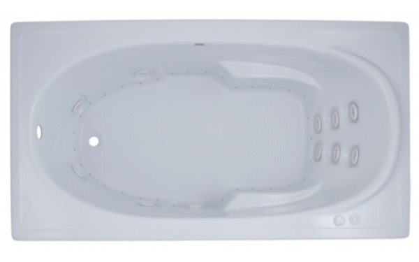 Rectangle Whirlpool & Air with Neck Rest, Armrests, End Drain