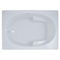 Rectangle Bathtub with Oval Bathing Area, Armrests, End Drain