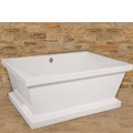 Rectangle Freestanding Bath, Modern Squared Rim & Pedestal Base, Center Side Drain