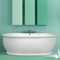 Oval Freestanding Bath, Rolled Rim, Pedestal Base