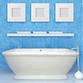 Rectangle  Freestanding Bath, Rolled Rim & Base, Curving Sides