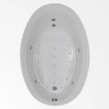 Oval Bath with End Drain, 6 Whirlpool Jets & Air System