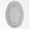 Oval Whirlpool & Air Jet Bathtub, End Drain, Wide Rim