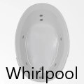 Oval Bath with End Drain, 6 Whirlpool Jets