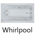 Elite Bath with Extended Leg Area and Horizontal Drain, 11 Whirlpool Jets