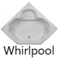 Corner Tub with 2 Backrests, Corner Seat, 8 Whirlpool Jets