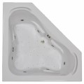 Corner Jetted Tub, 2 Raised Backrests, Armrests for 2 Bathers