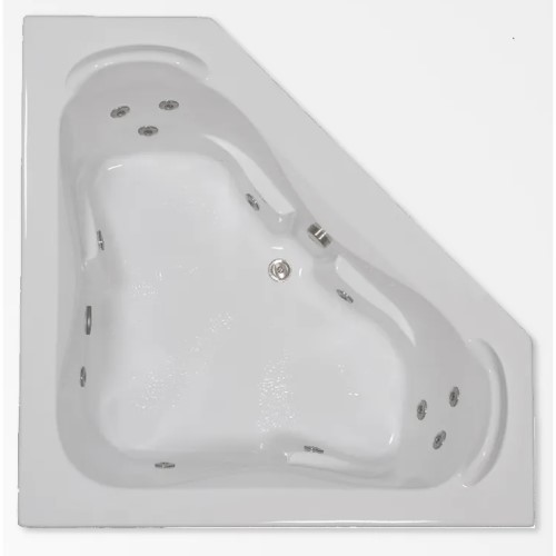 Corner Tub with 2 Backrests, Armrests for 2 Bathers, 12 Whirlpool Jets