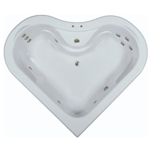 Elite Heart Shape Bath for 2, 12 Whirlpool Jets