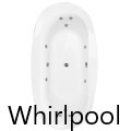 Oval Bath with Center Drain, 10 Whirlpool Jets