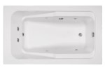Rectangle Bath with End Drain, 7 Whirlpool Jets, Arm Rests