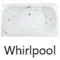Rectangle Bath with Center - Side Drain, Two Raised Backrests, 10 Whirlpool Jets