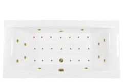 Rectangle Bathtub with Center-Side Drain, 2 Backrests, Combo Jet