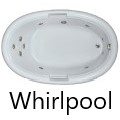 Oval Bath with End Drain, Grab Bars, 10 Whirlpool Jets