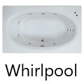 Rectangle Bath with oval bathing area, 2 Backrests, Center Drain, 10 Whirlpool Jets