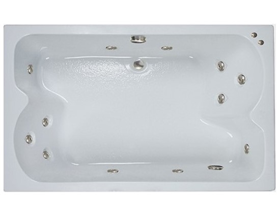 Rectangle Bath with 2 Bathing Wells, 12 Whirlpool Jets