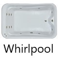 Wide Elite Bath with Extended Leg Area and Horizontal Drain, 11 Jet Whirlpool Shown