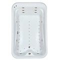 Wide Rectangle Bathtub with Armrests, End Drain