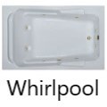 Wide Rectangle Bath with End Drain, Raised Neck Rest, 8 Whirlpool Jets