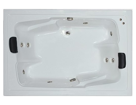 Rectangle Bath with Two Bathing Areas, 8 Whirlpool Jets