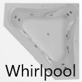 Corner Tub with 3 Raised Backrests, 12 Whirlpool Jets