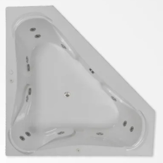 Corner Tub with 3 Raised Backrests, 12 Whirlpool Jets