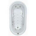 Oval Bathtub with Armrests, End Drain