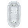 Oval Bathtub with Jets, Wide Rim, Armrests, End Drain