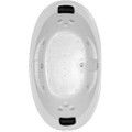 Oval Tub with Center Side Drain, Armrests, Jets, 2 Pillows