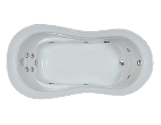 Oval Bath with End Drain, Armrests, 12 Whirlpool Jets