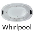 Large Oval Bath with Center Drain, Pillows, Armrests, 8 Whirlpool Jets