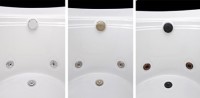 Knob on Drain - tub bottom - lift and turn