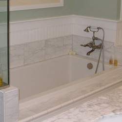 White Bath with Tile Flange