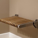 Teak Shower Seat, seat down for use