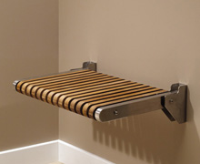 Teak Shower Seat, seat down for use