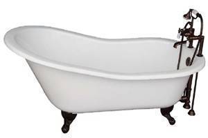 Slipper Clawfoot Bath with Tub Filler, Hand Shower, Supplies and Drain 