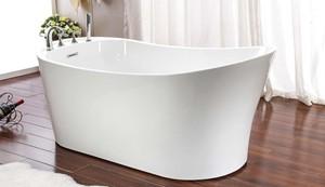 Oval Freestanding Slipper Bathtub with Faucet Deck