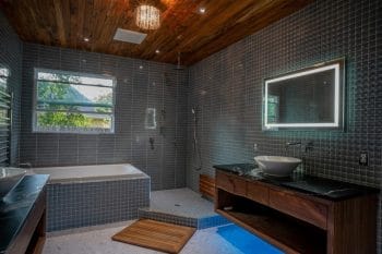 Modern Bathroom with Wet Area Shower, Wall Vanities