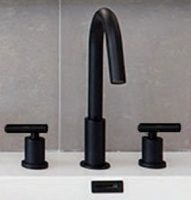 Matte Black Opera Widespread Sink Faucet