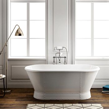 Freestanding Redestal Bath with Bands & Rivets
