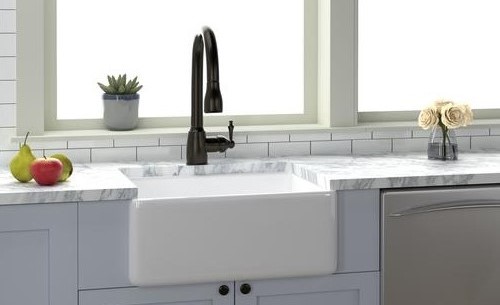White Fire Clay Farmhouse Sink